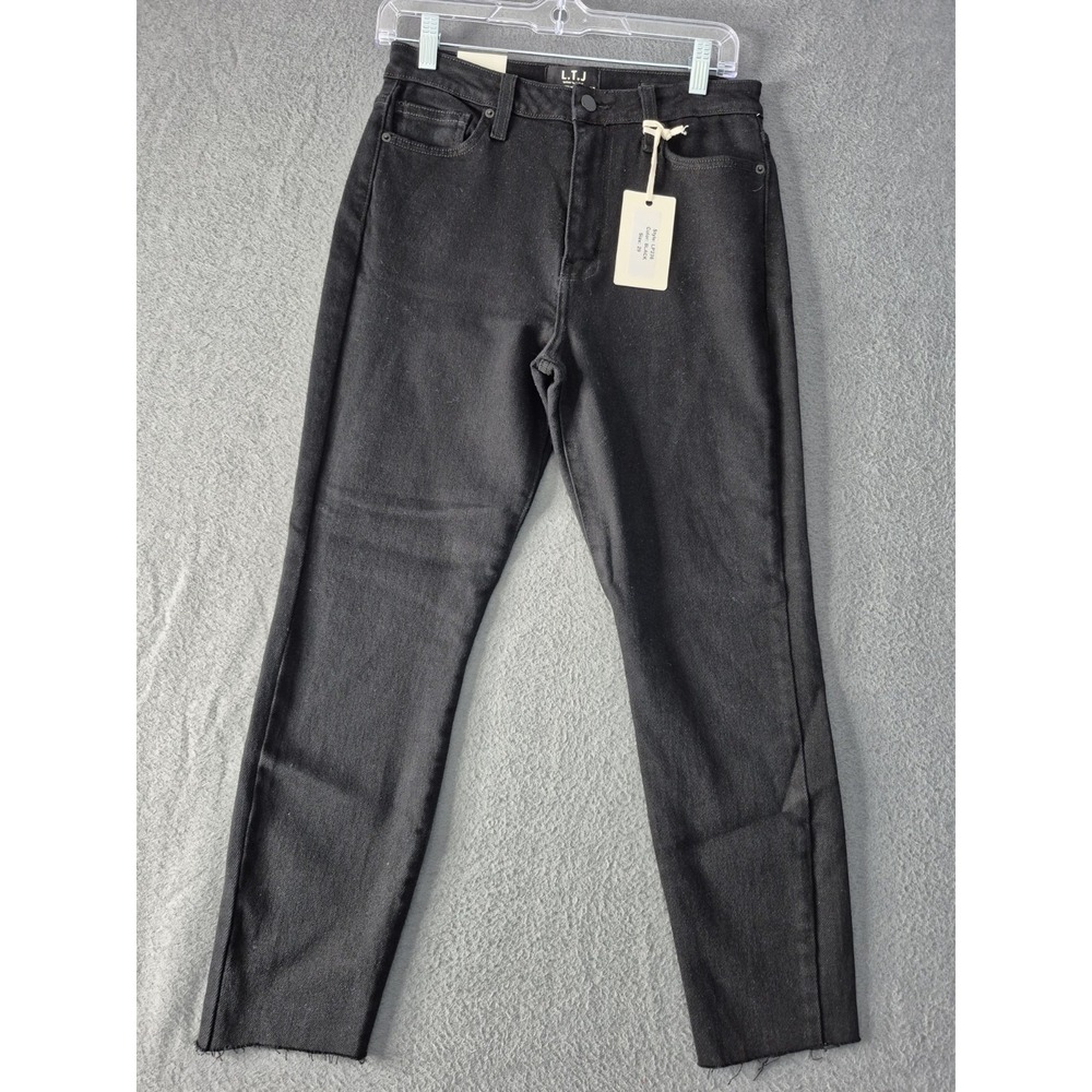 L.T.J 29 Black Skinny Jeans Amore High Rise Raw Hem Stretch Grunge NWT Juliet